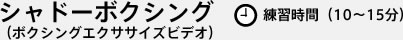 シャドーボクシング：練習時間（10～15分）